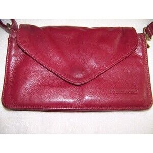 Leather Crossbody Wallet Purse Wristlet Burgundy Convertible Bag Removable Strap